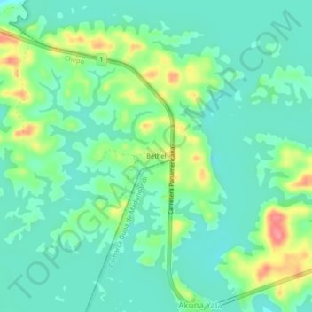 Bethel topographic map, elevation, terrain