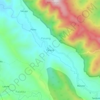 Pasang topographic map, elevation, terrain