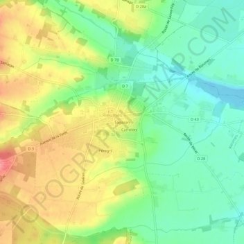 Sagazan topographic map, elevation, terrain