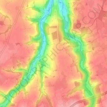 Coasvout topographic map, elevation, terrain