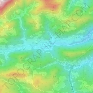 Motnik topographic map, elevation, terrain
