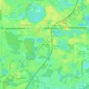 Lake View topographic map, elevation, terrain