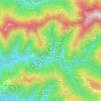 Vallecalde topographic map, elevation, terrain