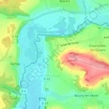 Mauréaumont topographic map, elevation, terrain