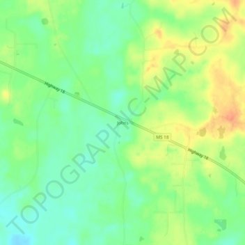 Johns topographic map, elevation, terrain