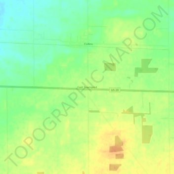 East Townsend topographic map, elevation, terrain