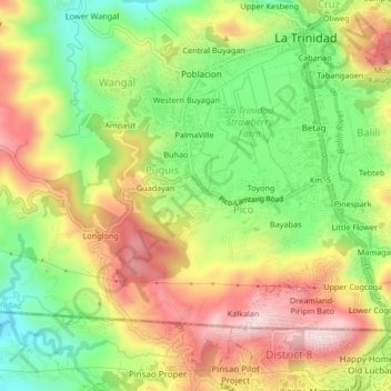 Wayside topographic map, elevation, terrain