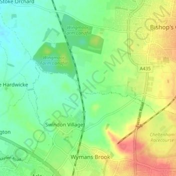 Brockhampton topographic map, elevation, terrain