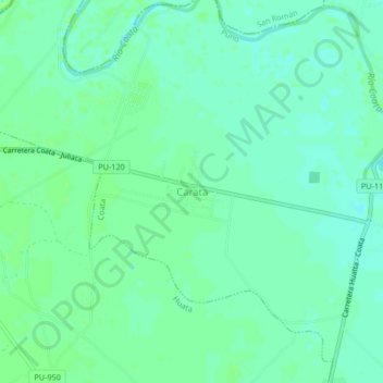 Carata topographic map, elevation, terrain