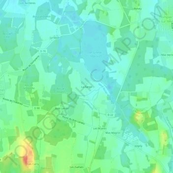 La Fange topographic map, elevation, terrain