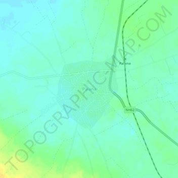 Palana topographic map, elevation, terrain