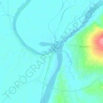 Umueze Anam topographic map, elevation, terrain