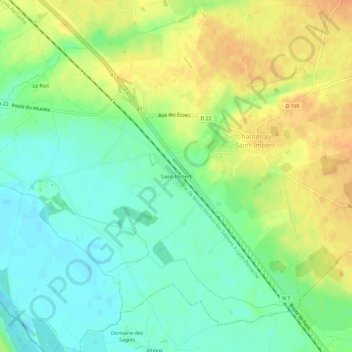 Saint-Imbert topographic map, elevation, terrain