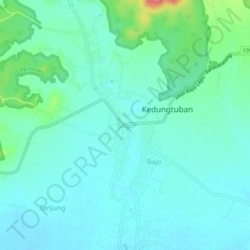 Sogo topographic map, elevation, terrain