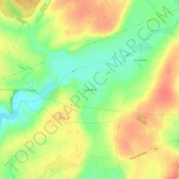 Les Buffats topographic map, elevation, terrain