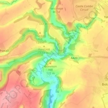 Ford topographic map, elevation, terrain