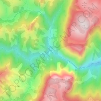 Cheia topographic map, elevation, terrain