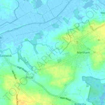 Cess topographic map, elevation, terrain