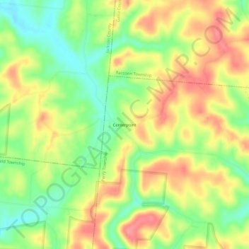 Centerpoint topographic map, elevation, terrain