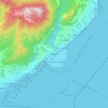 Maderno topographic map, elevation, terrain