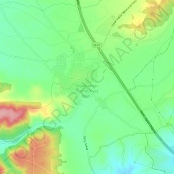 Oğlananası topographic map, elevation, terrain