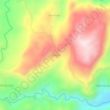 Guihob topographic map, elevation, terrain