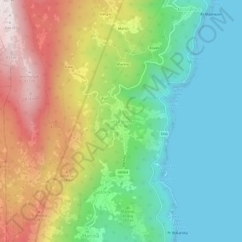 Sveta Jelena topographic map, elevation, terrain