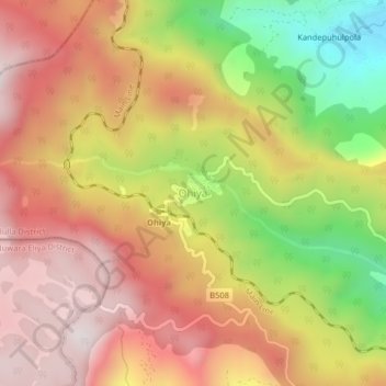 Ohiya topographic map, elevation, terrain