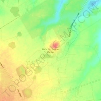 El Cerrillo Piedras Blancas topographic map, elevation, terrain
