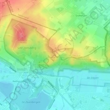 Sint-Maartensberg topographic map, elevation, terrain