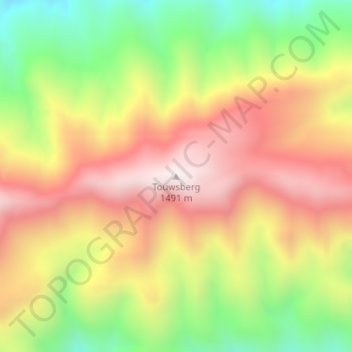Touwsberg topographic map, elevation, terrain