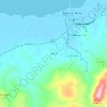 Tubod topographic map, elevation, terrain