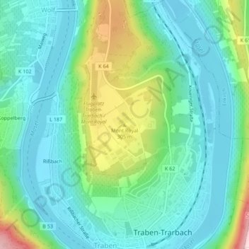 Mont Royal topographic map, elevation, terrain