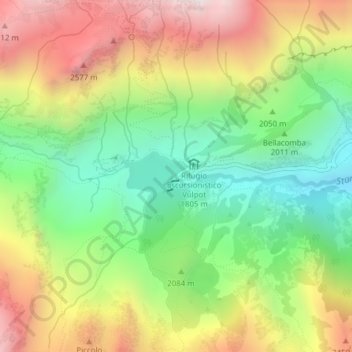 Malciaussia topographic map, elevation, terrain