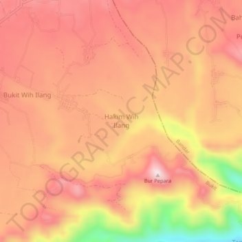 Hakim Wih Ilang topographic map, elevation, terrain
