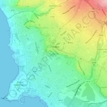 Ekso Vrisi topographic map, elevation, terrain
