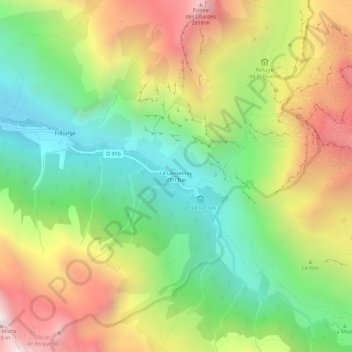 Le Laisonnay d'En Bas topographic map, elevation, terrain