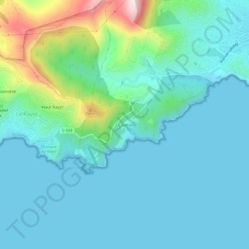 Le dattier topographic map, elevation, terrain