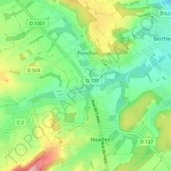 Blainville topographic map, elevation, terrain