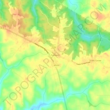 Farnham topographic map, elevation, terrain