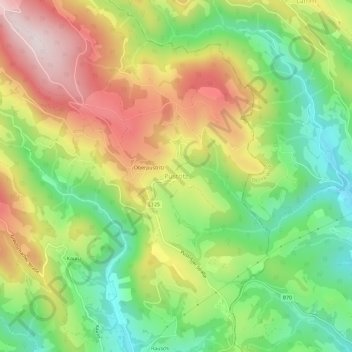 Pustritz topographic map, elevation, terrain