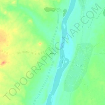 توشكى topographic map, elevation, terrain