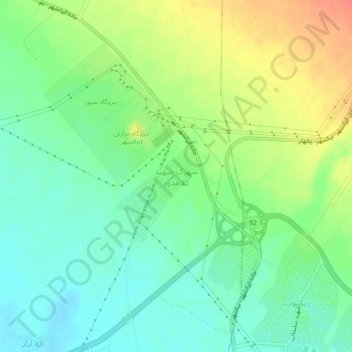 Shahid Kolahduz town topographic map, elevation, terrain