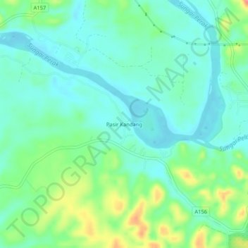 Pasir Kandang topographic map, elevation, terrain