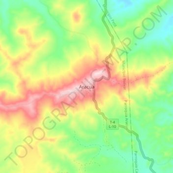 Aracua topographic map, elevation, terrain