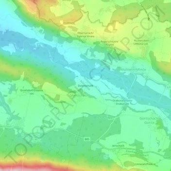Dolintschach topographic map, elevation, terrain