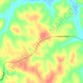 Goby topographic map, elevation, terrain