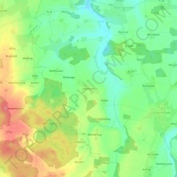 Altenham topographic map, elevation, terrain