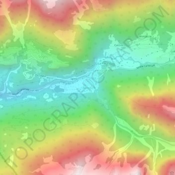 Bondo topographic map, elevation, terrain