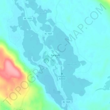 Gargnäs topographic map, elevation, terrain